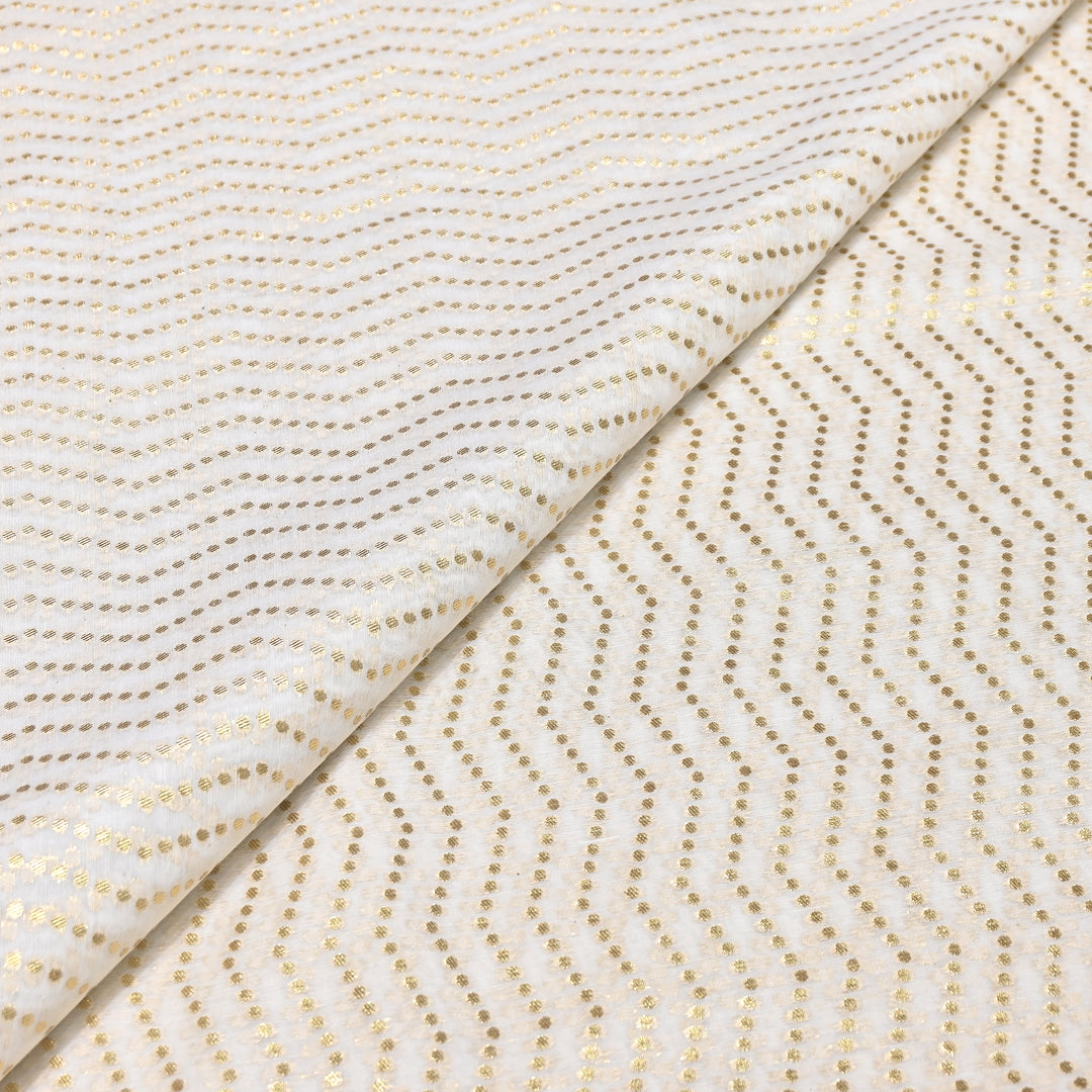 Banarasi Chanderi Gold Zari Fabric 44" – Luxury Ethnic Designer Fabric