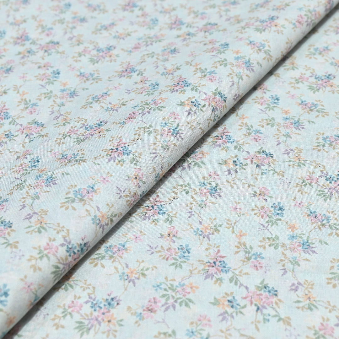 White Mist Italian Lawn Print Fabric