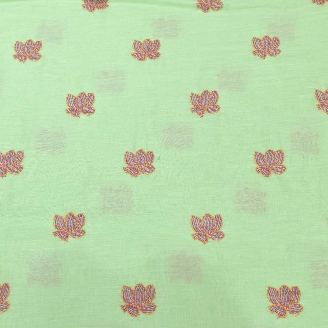 Dyed Mul Chanderi Sequins Embroidery Fabrics