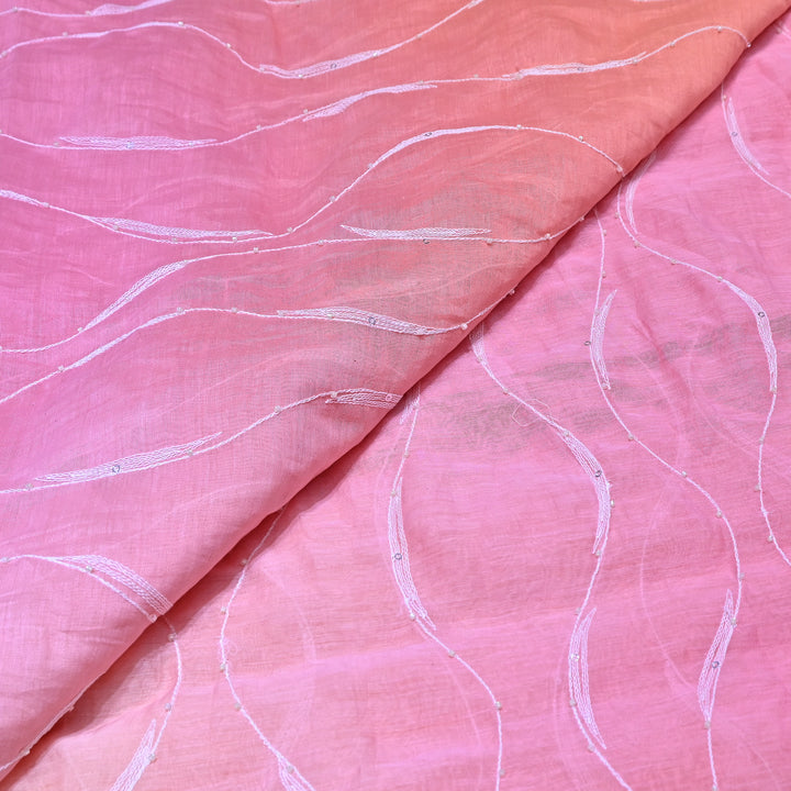 4D Shaded Mul Chanderi Embroidery Fabric - Designer Chanderi Fabrics-GP4036A-1