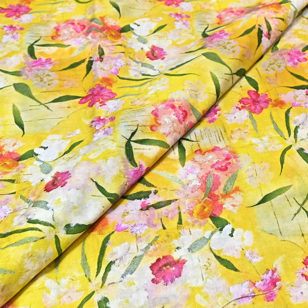 Designer Floral Cotton Digital Print Fabric-Soft Breathable Designer Cotton Fabric SNT165-8