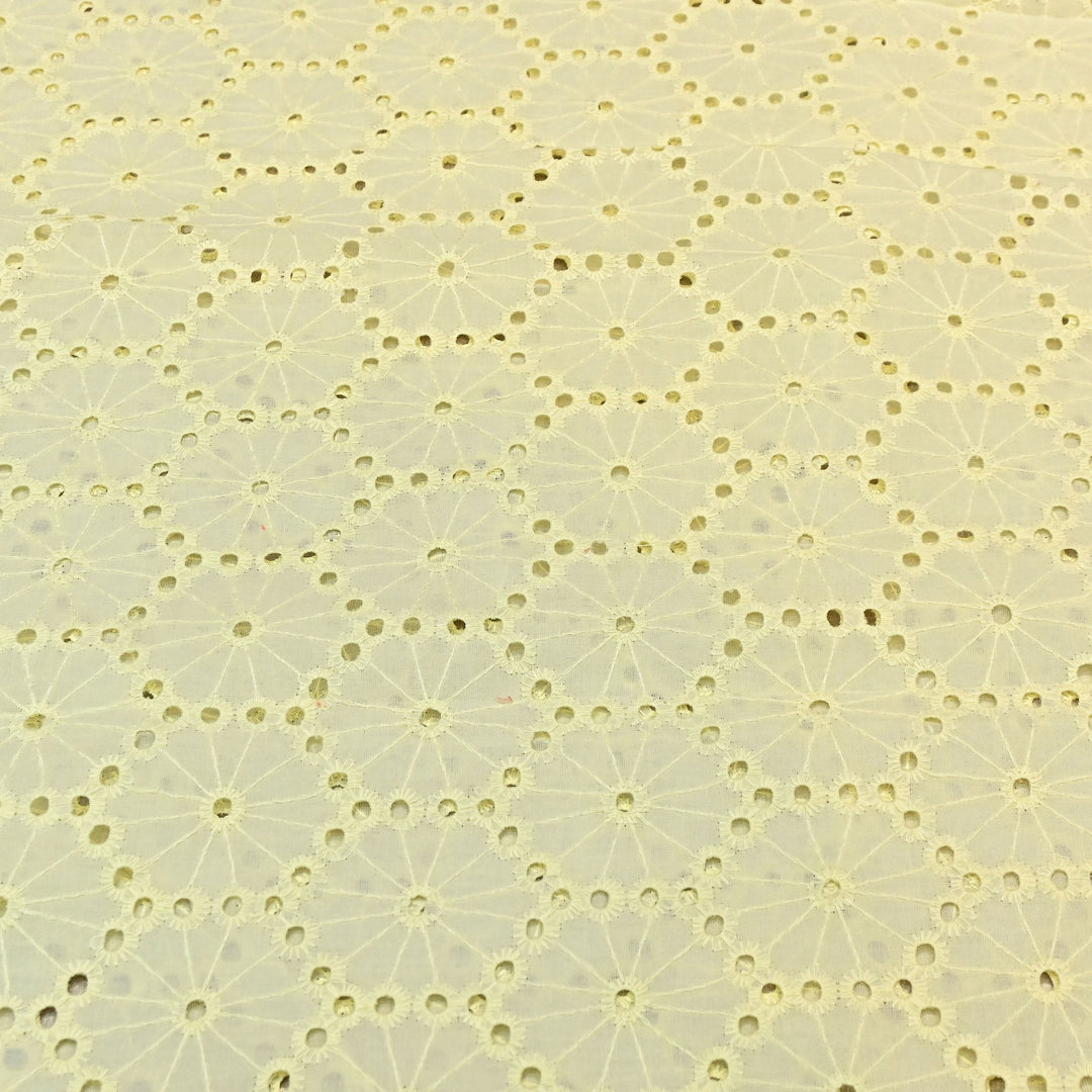 Cotton Chikan Cutwork Fabric- Lightweight Designer Embroidery Fabric- GF8993-2