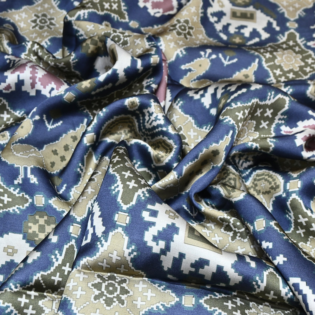Modal Satin Digital Print Fabric  – Soft Luxury Printed Satin Fabric-001416-8