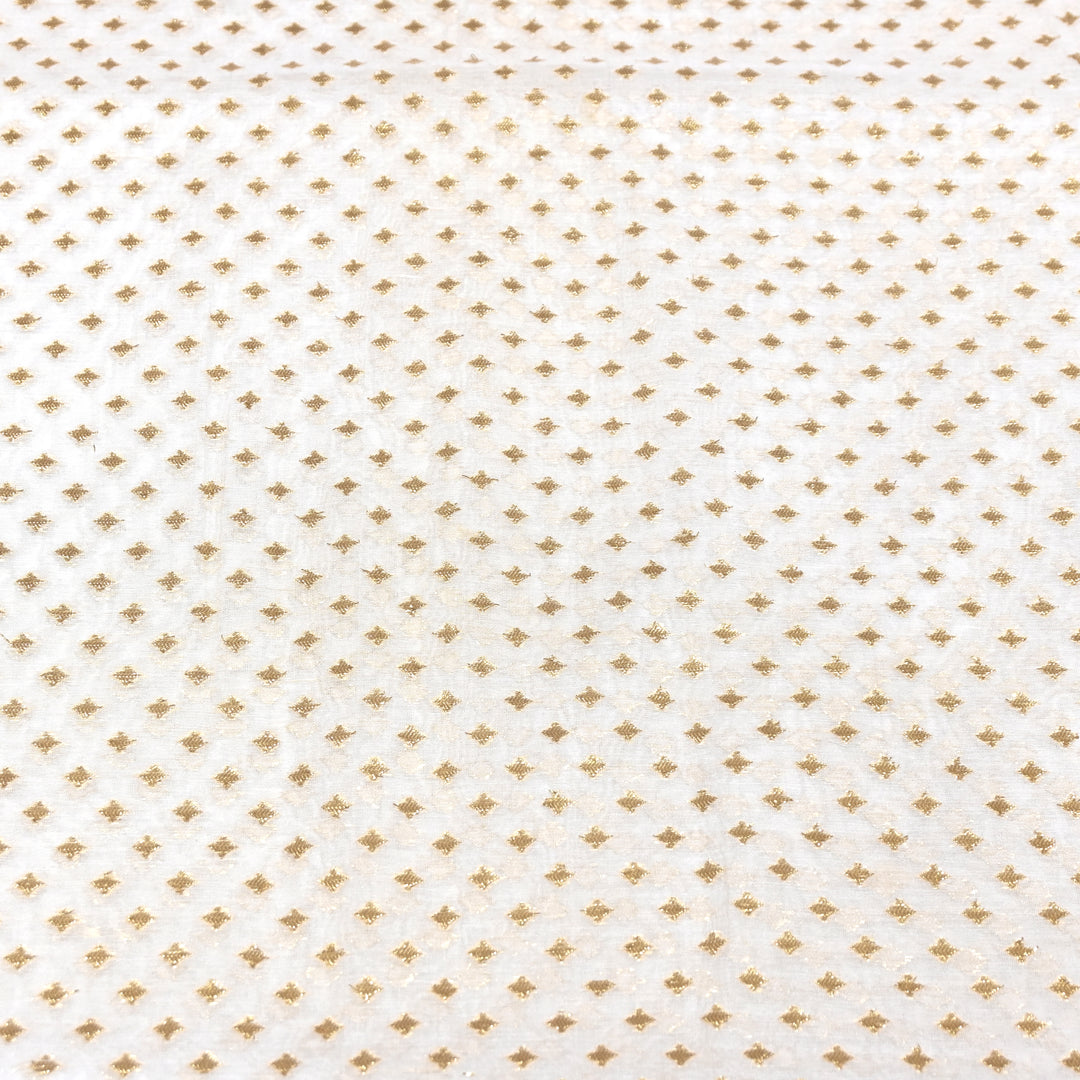Banarasi Chanderi Gold Zari Fabric 44" – Luxury Ethnic Designer Fabric