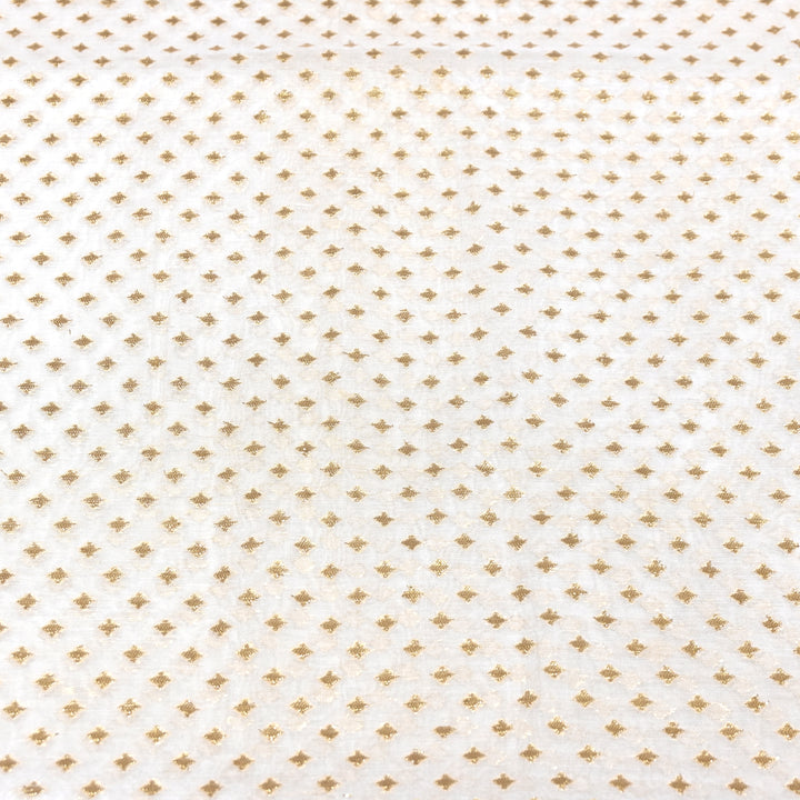 Banarasi Chanderi Gold Zari Fabric 44" – Luxury Ethnic Designer Fabric