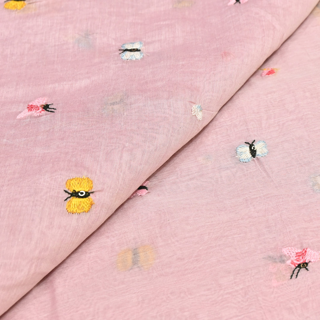 Mal Chanderi Thread Embroidery Fabric – Lightweight Elegant Designer Fabric- V2370C-03