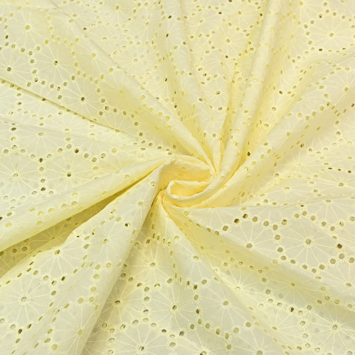 Cotton Chikan Cutwork Fabric- Lightweight Designer Embroidery Fabric- GF8993-2