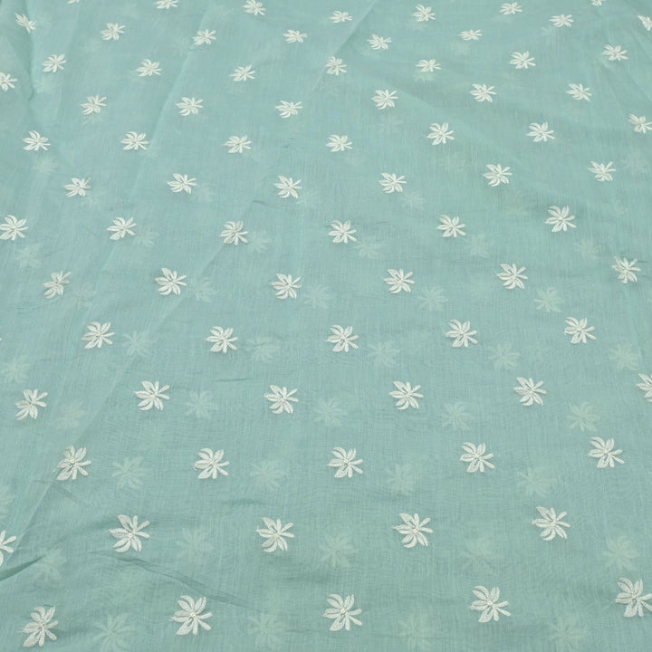 Silk Chanderi Thread Embroidery Fabrics