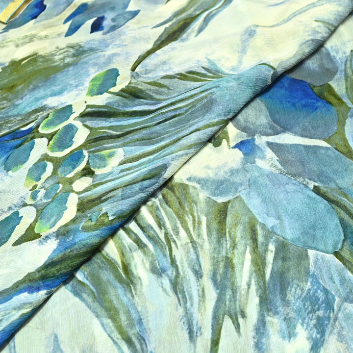 Designer Floral Cotton Digital Print Fabric-Soft Breathable Designer Cotton Fabric SNT165-15