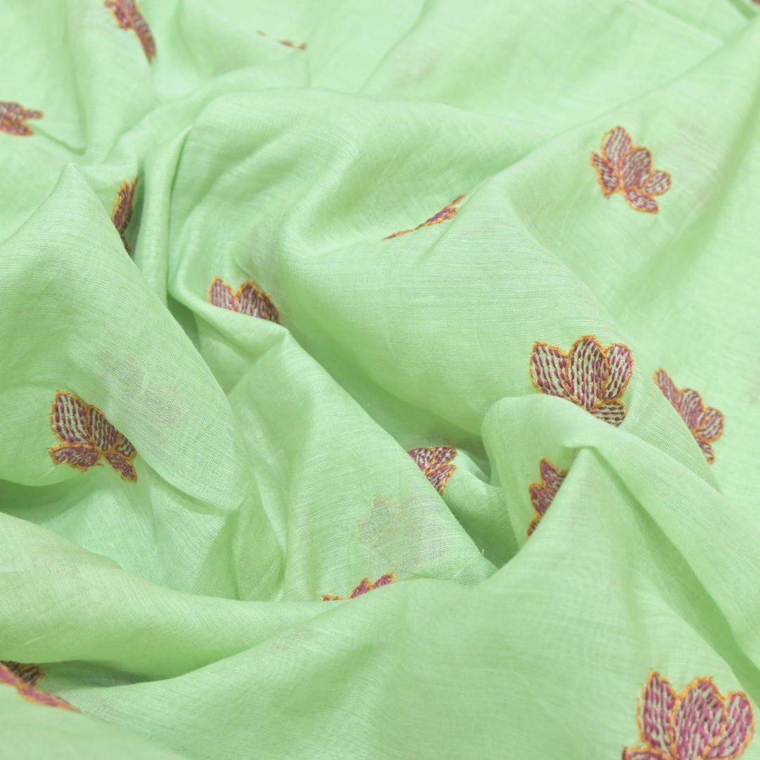 Dyed Mul Chanderi Sequins Embroidery Fabrics