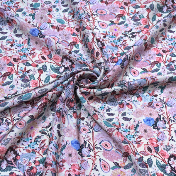 Floral Bamberg Satin Digital Print Fabrics