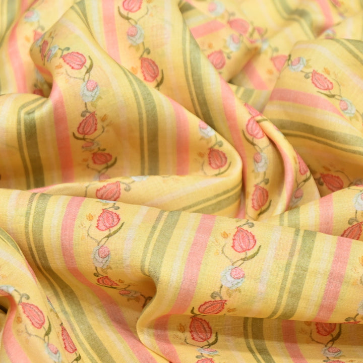 Multi Color Mul Chanderi Digital Print Fabric GT0185-4