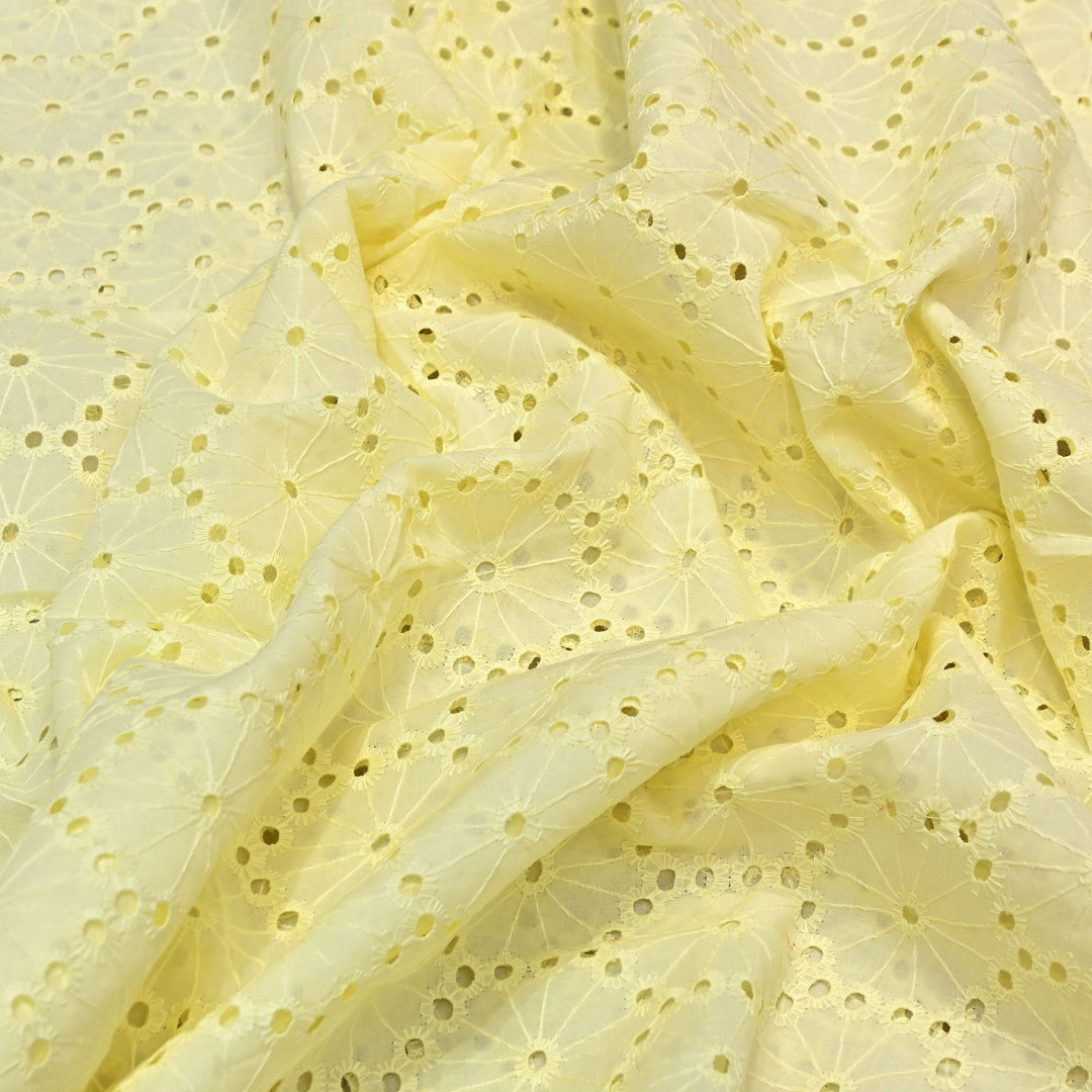 Cotton Chikan Cutwork Fabric- Lightweight Designer Embroidery Fabric- GF8993-2