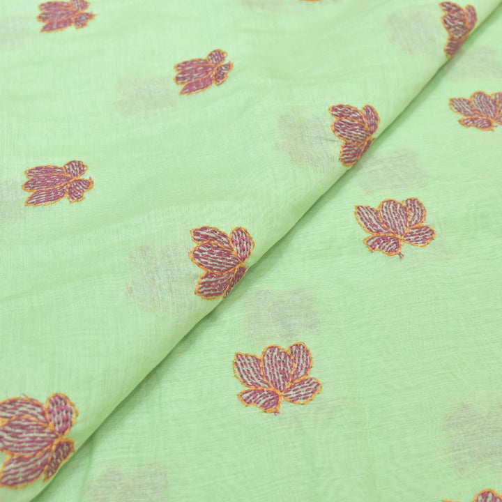 Dyed Mul Chanderi Sequins Embroidery Fabrics