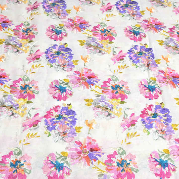 Moss Cotton Multi Thread Embroidery Fabrics