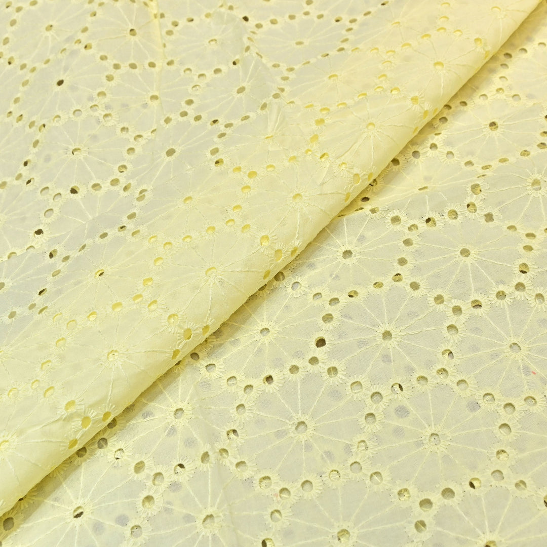 Cotton Chikan Cutwork Fabric- Lightweight Designer Embroidery Fabric- GF8993-2
