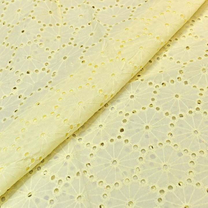 Cotton Chikan Cutwork Fabric- Lightweight Designer Embroidery Fabric- GF8993-2