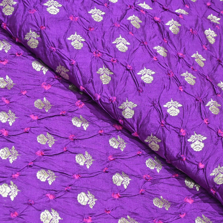 Pure Chiniya Silk Zari And Hand Bandhani Fabrics