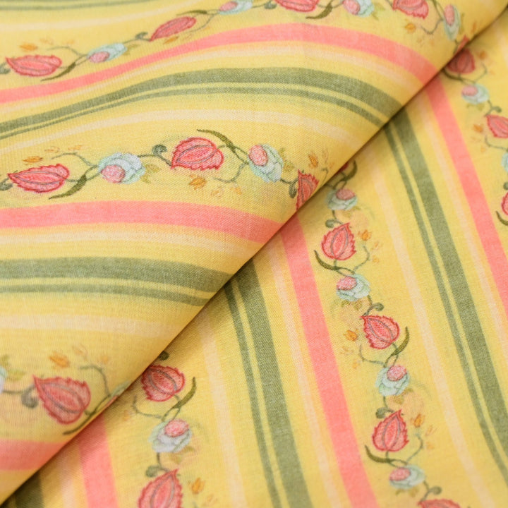 Multi Color Mul Chanderi Digital Print Fabric GT0185-4