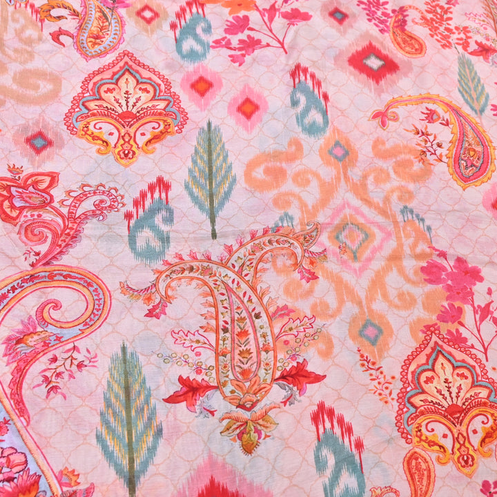 Multicolor Muslin Digital Print Fabric-KTP44-27