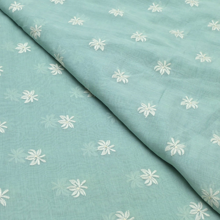 Silk Chanderi Thread Embroidery Fabrics