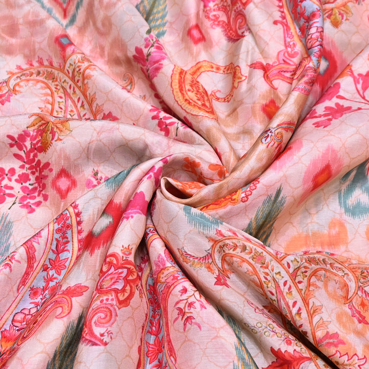 Multicolor Muslin Digital Print Fabric-KTP44-27
