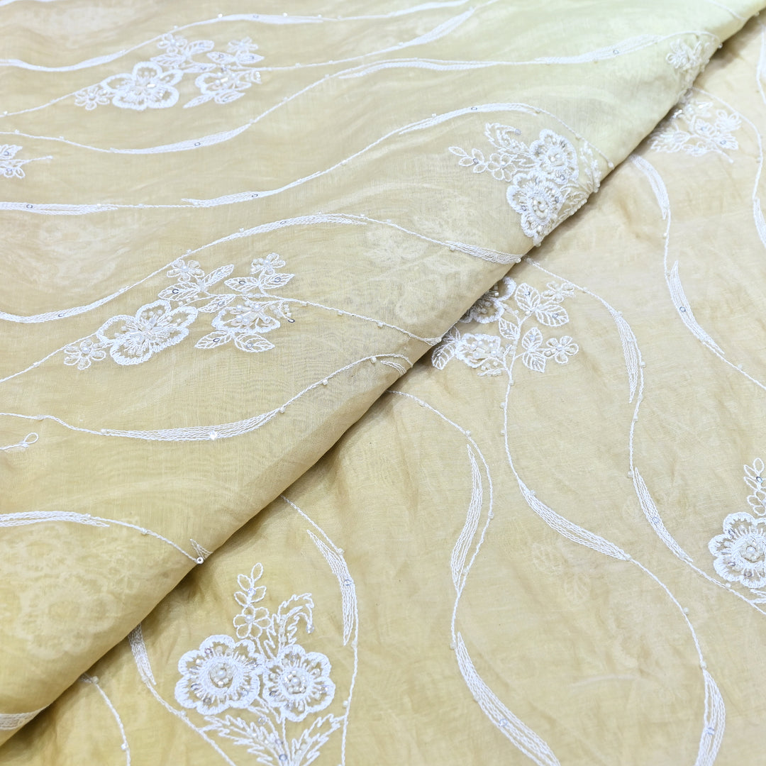 4D Shaded Mul Chanderi Embroidery Fabric - Designer Chanderi Fabrics-GP4036-2