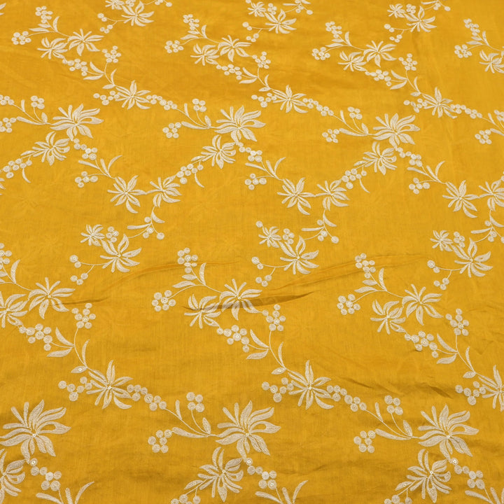 Silk Chanderi Thread Embroidery Fabrics