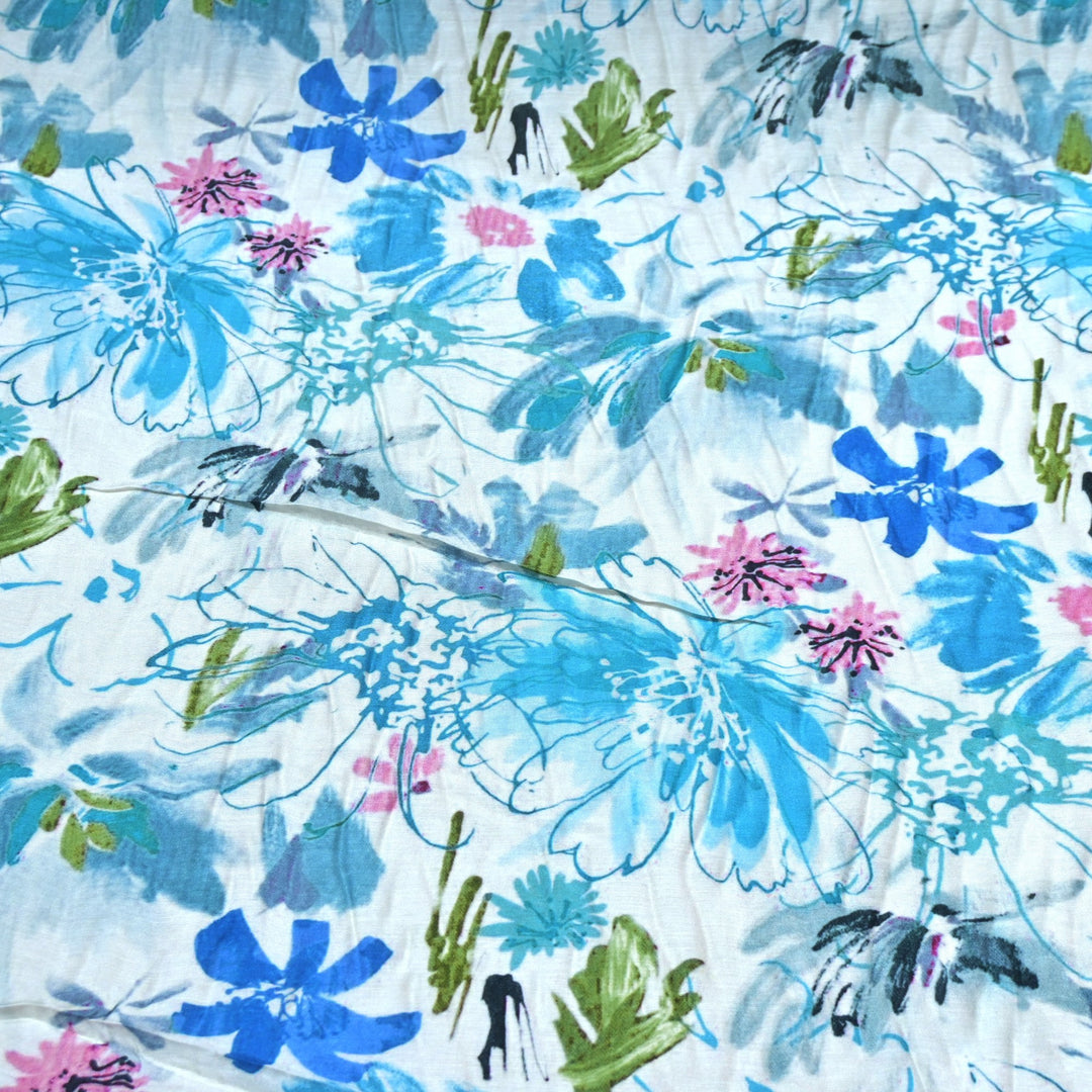 Floral Bamberg Satin Digital Print Fabrics