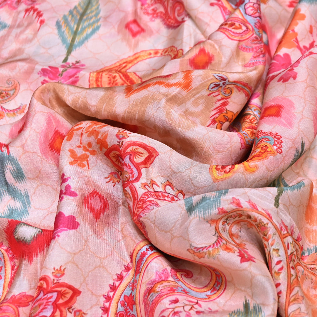 Multicolor Muslin Digital Print Fabric-KTP44-27