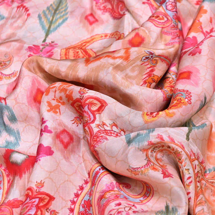 Multicolor Muslin Digital Print Fabric-KTP44-27