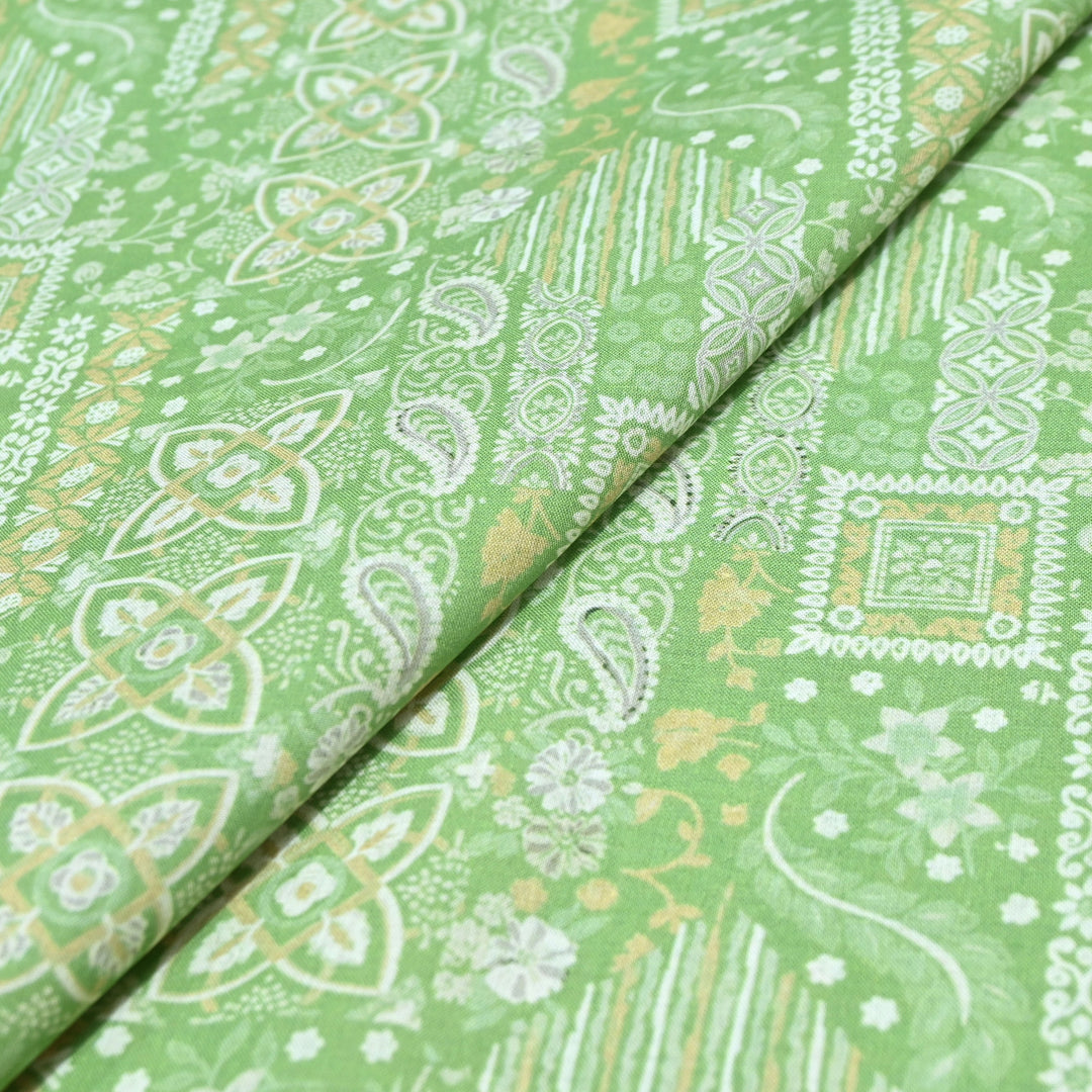 Mint Green Italian Lawn Print Fabric