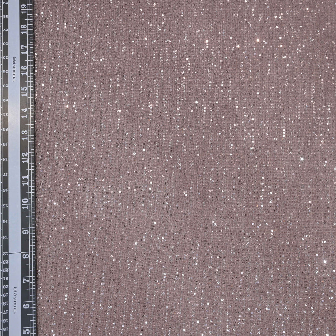 Mauve Dubai Imported Net Fabric with Sequins Embroidery