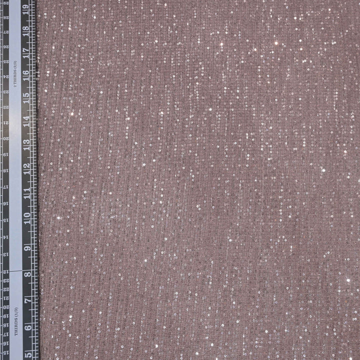 Mauve Dubai Imported Net Fabric with Sequins Embroidery