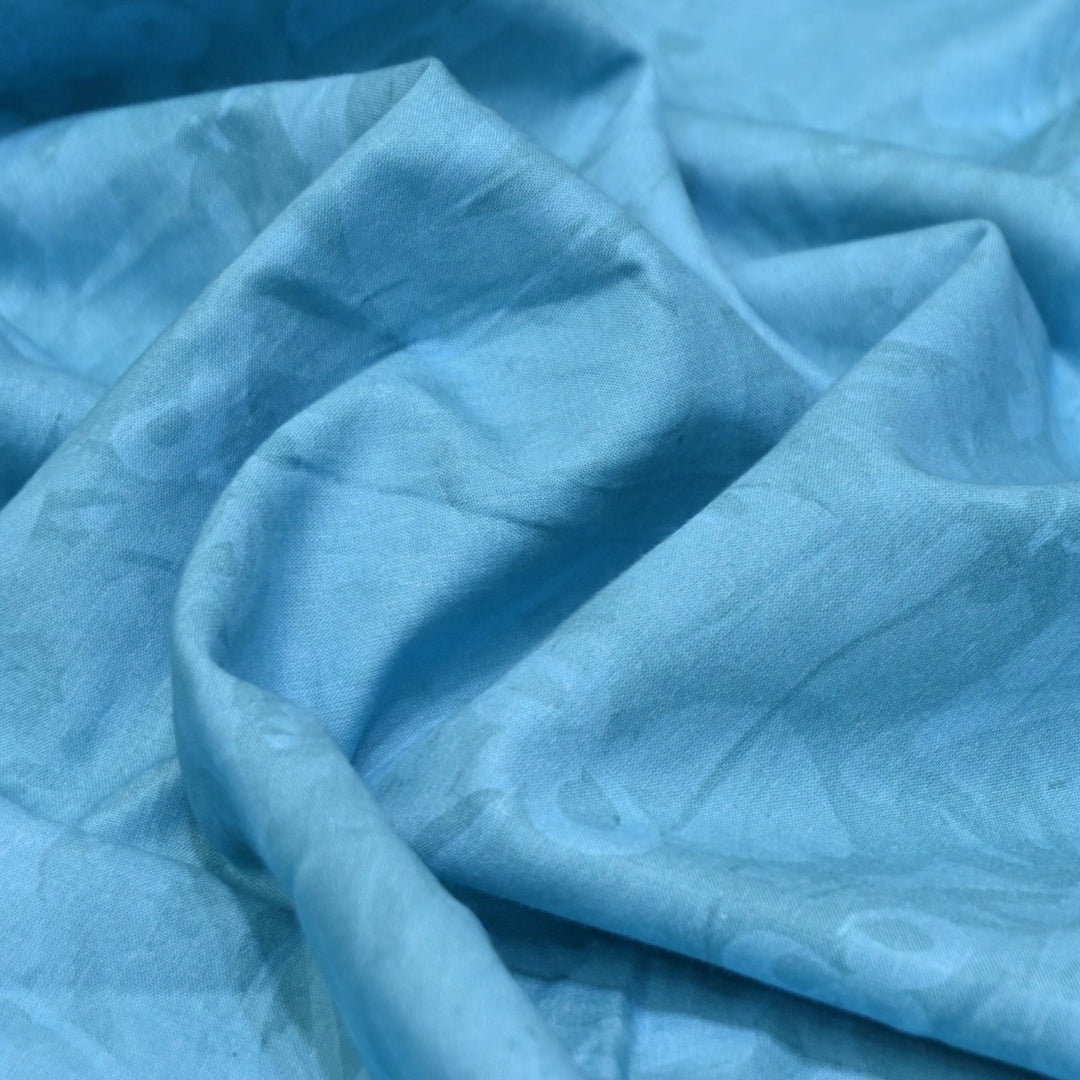 Denim Blue Color Cotton Digital Print Fabric -Soft Breathable Printed Cotton Fabric-DA1124-2