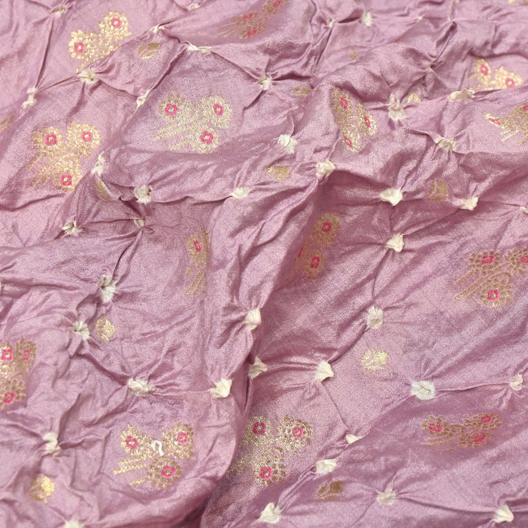 Pure Chiniya Silk Meena Zari And Hand Bandhani Fabrics