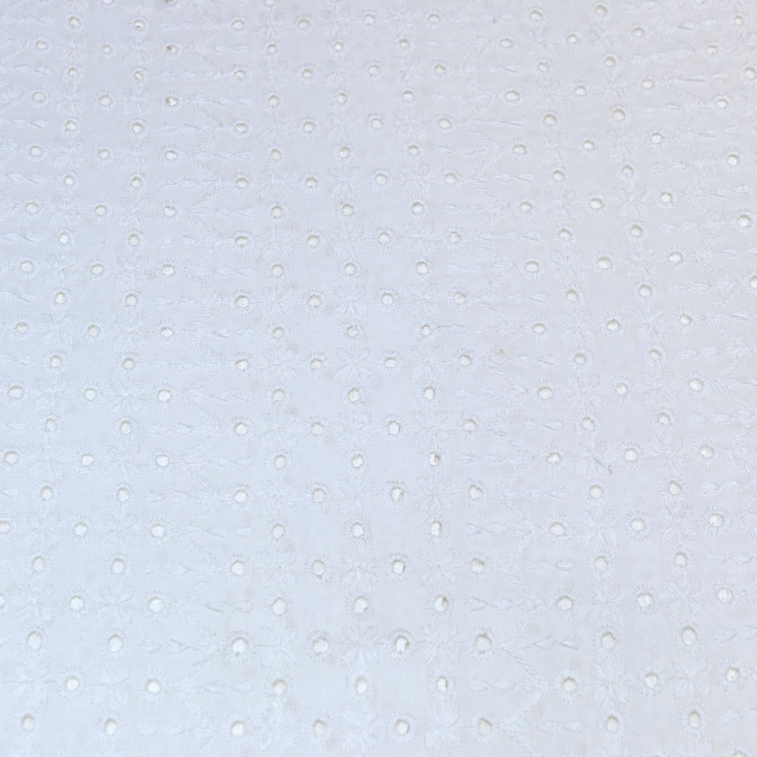 Cotton Chikan Cutwork Fabric- Lightweight Designer Embroidery Fabric- SIF145-1