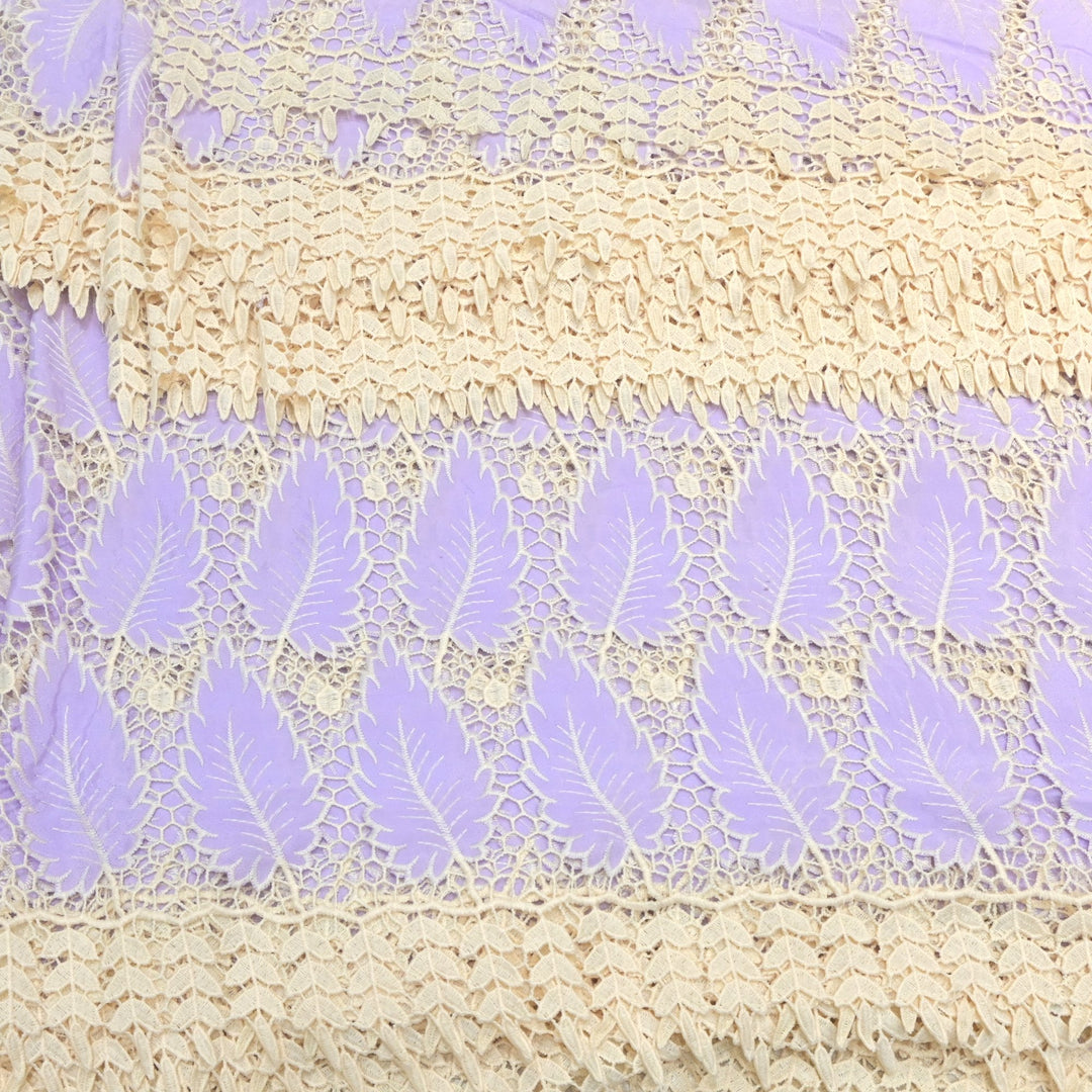 Cut Work Embroidered Fabric on Imported Crepe