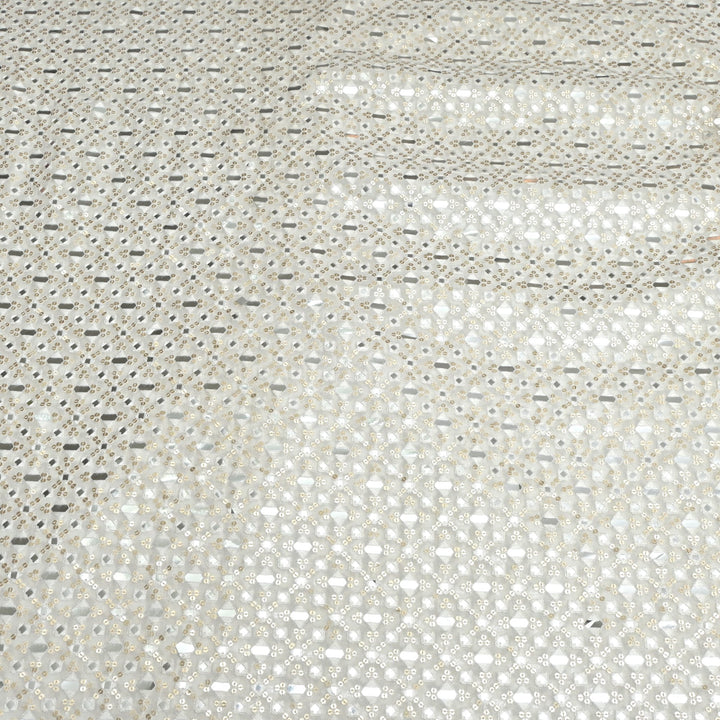 Viscose Georgette Mirror Sequins Embroidery Fabrics