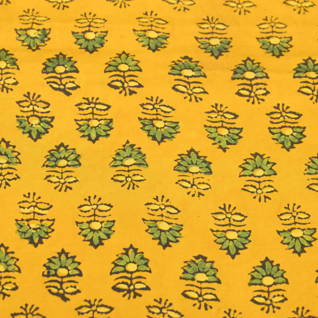 Bright Yellow Modal Satin Fabric in Digital Print