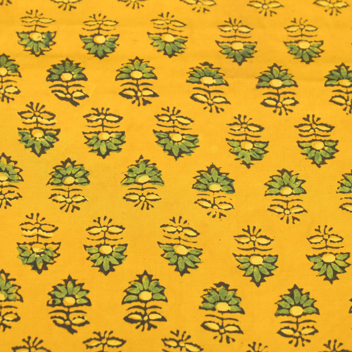Bright Yellow Modal Satin Fabric in Digital Print