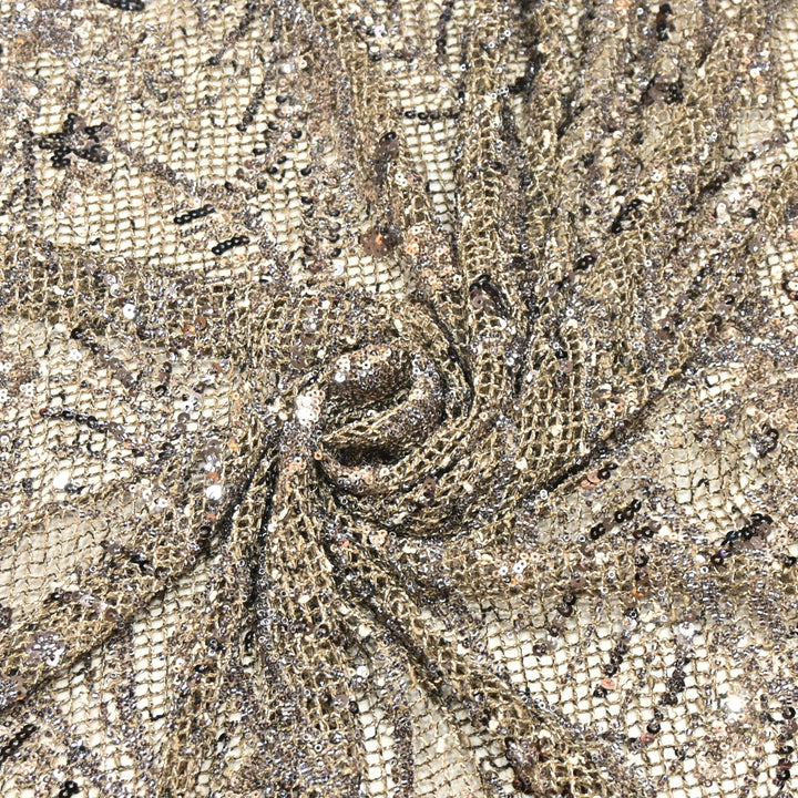 Beautiful Imported Net Cut Dana & Sequins Embroidery Designer Fabric EC1533-2C