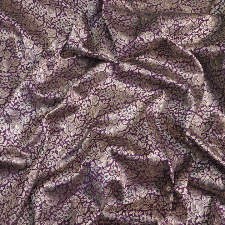 Deep Purple Silk Meena Zari Brocade | B-22-186