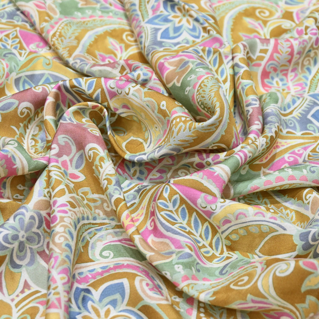 Multicolor Muslin Digital Print Fabric-000844-19