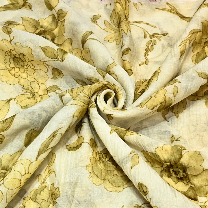 Mul Chanderi Digital Print Fabric - Soft Lightweight Designer Fabric GT0185-1C