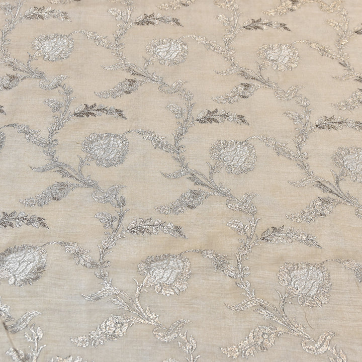 Pure Moonga Silk Zari Embroidery Fabric – Premium Designer Ethnic Fabric for Wedding & Festive Wear -MS4379-1