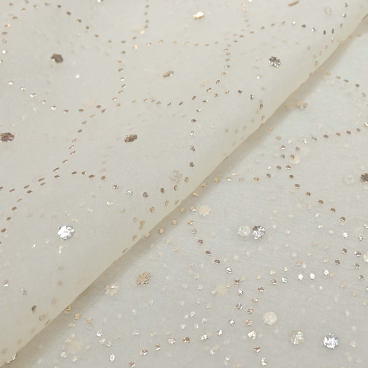 28gm Organza Zaal Mukaish Hand Work Fabrics