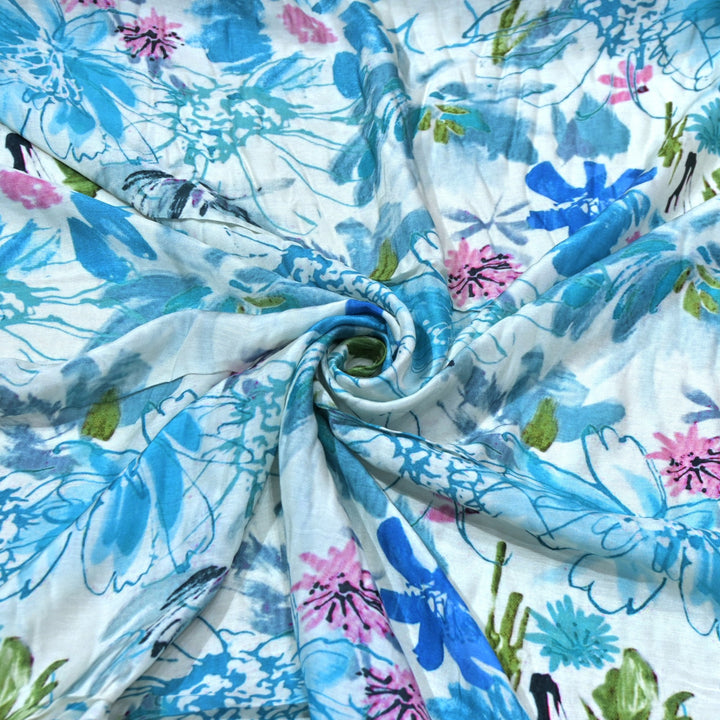 Floral Bamberg Satin Digital Print Fabrics