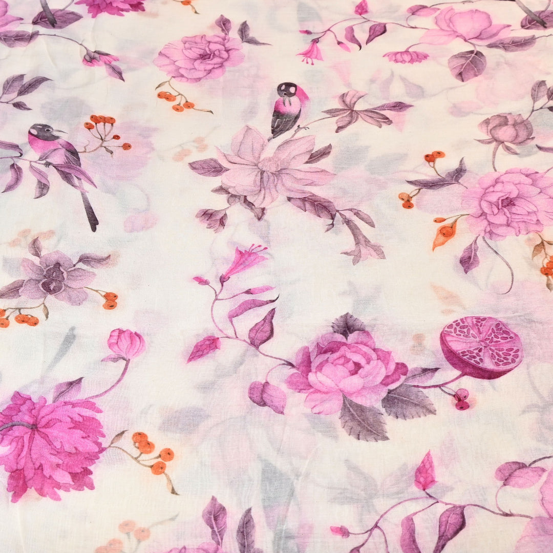 Premium Mul Chanderi Digital Print Fabric – Lightweight Chanderi Fabrics GT0185-9