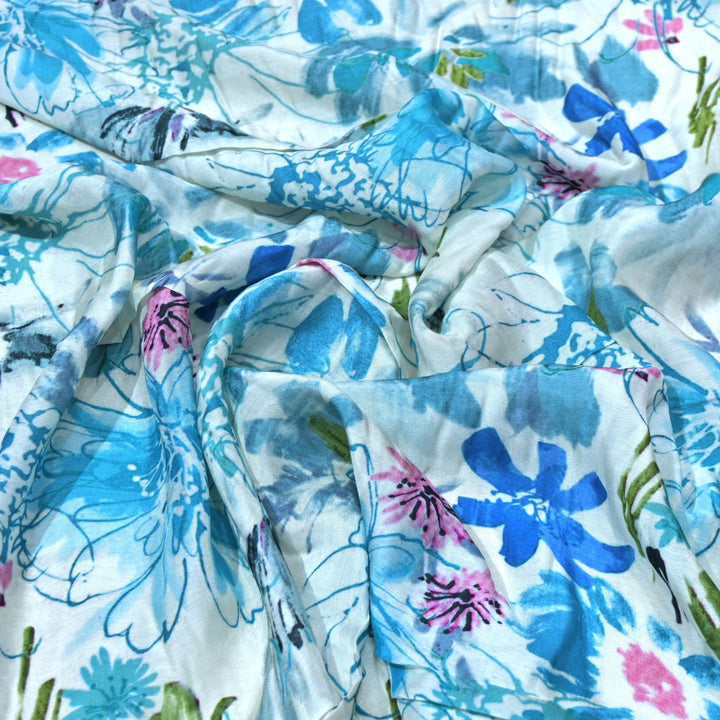 Floral Bamberg Satin Digital Print Fabrics